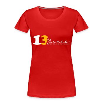 Vintage 2011 Funny 13 Year Old Bday Men Women - Women's Premium Organic T-Shirt - red - Front - Mia (176cm)