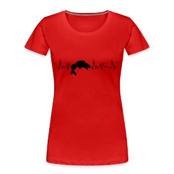 Angler Spruch Fischen Fischer Geschenksidee - Frauen Premium Bio T-Shirt - Rot - Vorne - Mia (176cm)