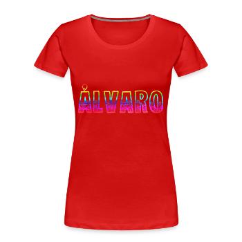 Alvaro RS Arc-en-ciel - T-shirt bio Premium Femme - rouge - Devant - Mia (176cm)