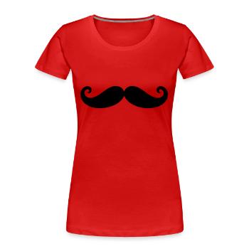 Schnurrbart - Frauen Premium Bio T-Shirt - Rot - Vorne - Mia (176cm)
