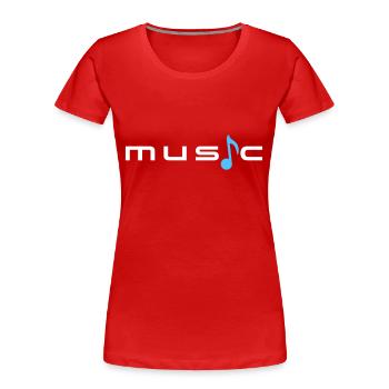 Musik Text Spruch Note Melodie Musiknote Audio - Frauen Premium Bio T-Shirt - Rot - Vorne - Mia (176cm)