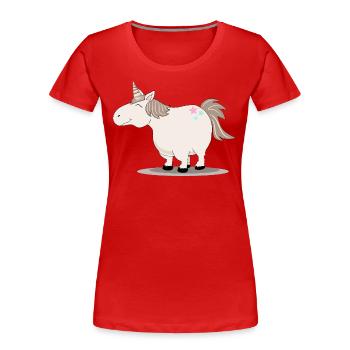Thick cute unicorn - Women's Premium Organic T-Shirt - red - Front - Mia (176cm)