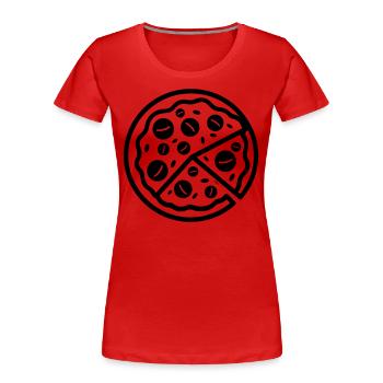 pizza - T-shirt bio Premium Femme - rouge - Devant - Mia (176cm)