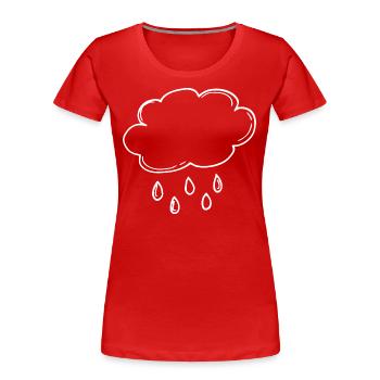 Cloud, Rain - Women's Premium Organic T-Shirt - red - Front - Mia (176cm)