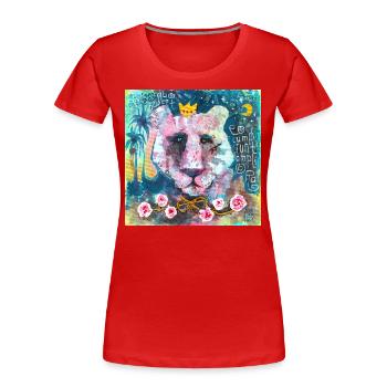 Der Duft von Rosen - Frauen Premium Bio T-Shirt - Rot - Vorne - Mia (176cm)