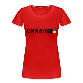 Ukraine - Frauen Premium Bio T-Shirt - Rot - Vorne - Mia (176cm)
