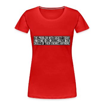 boissons de crânes ennemis - T-shirt bio Premium Femme - rouge - Devant - Mia (176cm)
