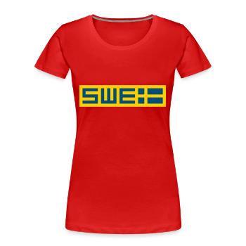Schwedisch - Frauen Premium Bio T-Shirt - Rot - Vorne - Mia (176cm)