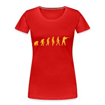 The Evolution Of Hunters - Women's Premium Organic T-Shirt - red - Front - Mia (176cm)