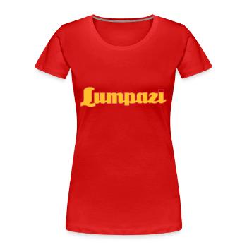 lumpazi t-shirts - Frauen Premium Bio T-Shirt - Rot - Vorne - Mia (176cm)