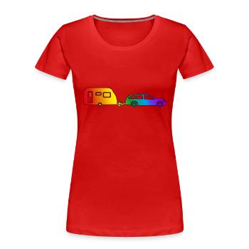 Gespann pride rand - Frauen Premium Bio T-Shirt - Rot - Vorne - Mia (176cm)
