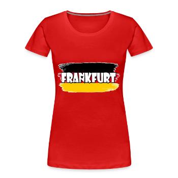 Frankfurt Deutschland Flagge - Frauen Premium Bio T-Shirt - Rot - Vorne - Mia (176cm)