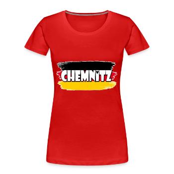 Chemnitz Deutschland Flagge - Frauen Premium Bio T-Shirt - Rot - Vorne - Mia (176cm)