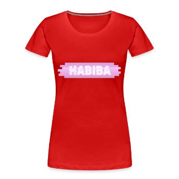 Nom de la femme Habiba - T-shirt bio Premium Femme - rouge - Devant - Mia (176cm)