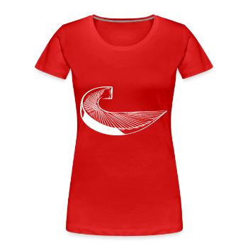 Geometrische Kurve Treppe - Frauen Premium Bio T-Shirt - Rot - Vorne - Mia (176cm)