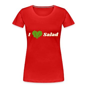 I love salad - Women's Premium Organic T-Shirt - red - Front - Mia (176cm)