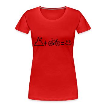 Berg Fahrrad Humor - Frauen Premium Bio T-Shirt - Rot - Vorne - Mia (176cm)