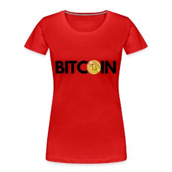 Krypto BITCOIN 3 - Frauen Premium Bio T-Shirt - Rot - Vorne - Mia (176cm)
