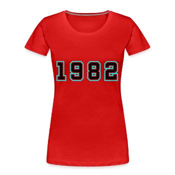 1982 Année Anniversaire - T-shirt bio Premium Femme - rouge - Devant - Mia (176cm)