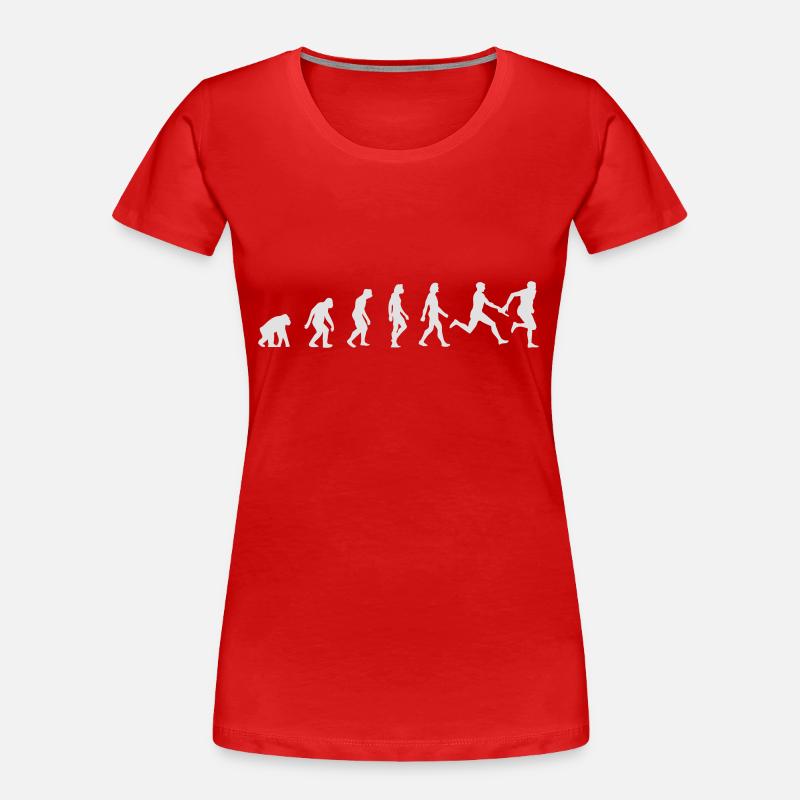 L'évolution de l'athlétisme - T-shirt bio Premium Femme - rouge