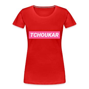 Tchoukar Grenoble Femme - T-shirt bio Premium Femme - rouge - Devant - Mia (176cm)