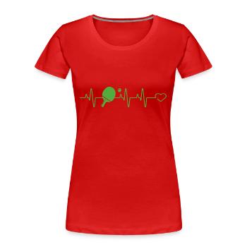 Heartbeat Table Tennis Tennis Ping Pong - T-shirt bio Premium Femme - rouge - Devant - Mia (176cm)