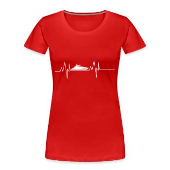 Yacht Herzschlag - Frauen Premium Bio T-Shirt - Rot - Vorne - Mia (176cm)