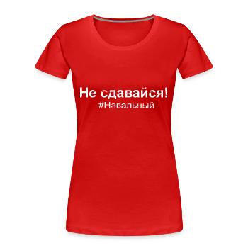 N’abandonnez pas ! Citation pour les Russes en exil - T-shirt bio Premium Femme - rouge - Devant - Mia (176cm)