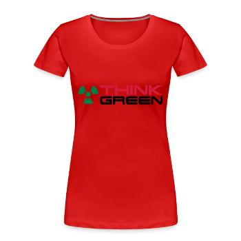Radioactive__V005 - T-shirt bio Premium Femme - rouge - Devant - Mia (176cm)