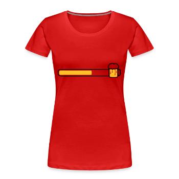barcode text logo design loading download energy r - Women's Premium Organic T-Shirt - red - Front - Mia (176cm)