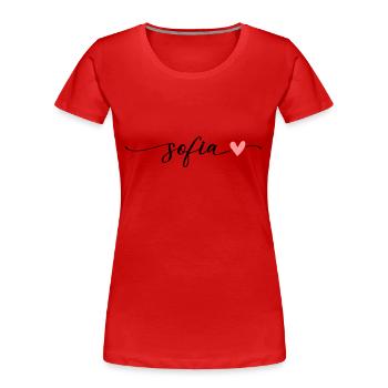 Sofia Name Kalligrafie Schrift - Frauen Premium Bio T-Shirt - Rot - Vorne - Mia (176cm)