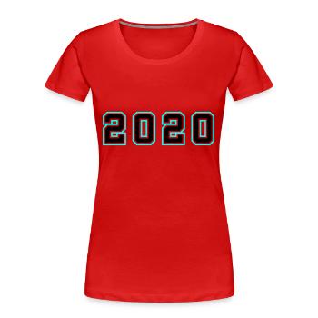 Année 2020 Anniversaire - T-shirt bio Premium Femme - rouge - Devant - Mia (176cm)