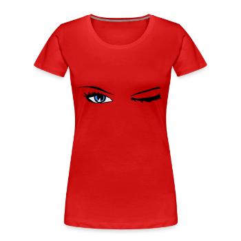 Sexy Eyes , Sexy Augen - Frauen Premium Bio T-Shirt - Rot - Vorne - Mia (176cm)