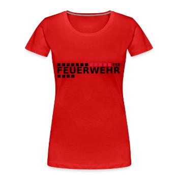 Feuerwehr 112 - Frauen Premium Bio T-Shirt - Rot - Vorne - Mia (176cm)