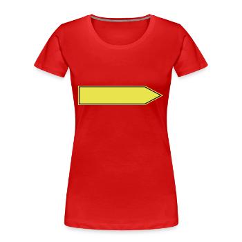 Shield banner place sign place gift redirection - Women's Premium Organic T-Shirt - red - Front - Mia (176cm)