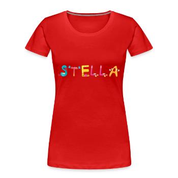 Stella - Frauen Premium Bio T-Shirt - Rot - Vorne - Mia (176cm)