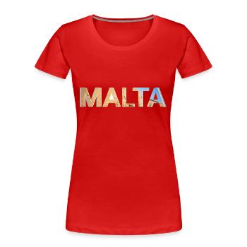 Malte - T-shirt bio Premium Femme - rouge - Devant - Mia (176cm)
