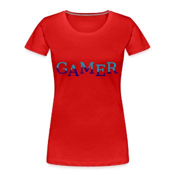Game Gaming PC - Frauen Premium Bio T-Shirt - Rot - Vorne - Mia (176cm)