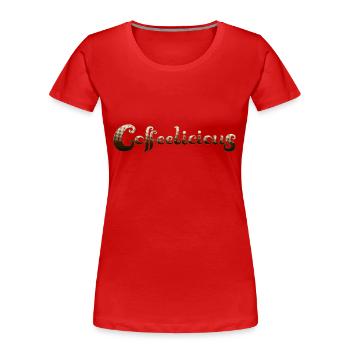 Coffeelicious (en anglais seulement) - T-shirt bio Premium Femme - rouge - Devant - Mia (176cm)
