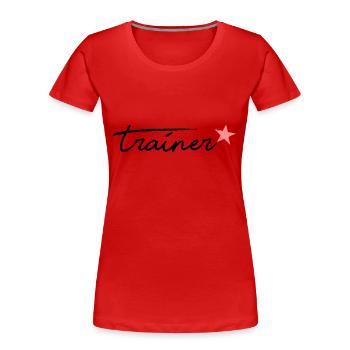 Trainer - Frauen Premium Bio T-Shirt - Rot - Vorne - Mia (176cm)