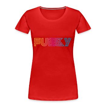 Funky Vintage - Women's Premium Organic T-Shirt - red - Front - Mia (176cm)