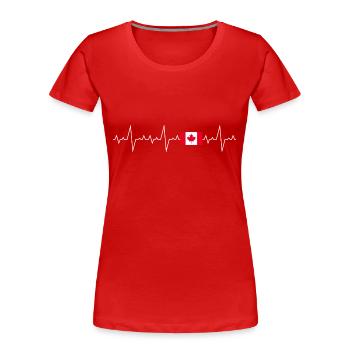 Kanada Herzschlag Ekg Nordamerika - Frauen Premium Bio T-Shirt - Rot - Vorne - Mia (176cm)