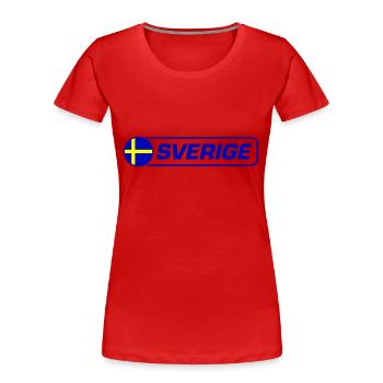 Schweden Flagge Sverige - Frauen Premium Bio T-Shirt - Rot - Vorne - Mia (176cm)