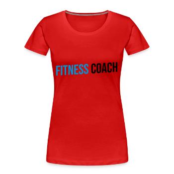 fitness coach blue and black - Frauen Premium Bio T-Shirt - Rot - Vorne - Mia (176cm)