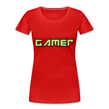 Gamer - Frauen Premium Bio T-Shirt - Rot - Vorne - Mia (176cm)