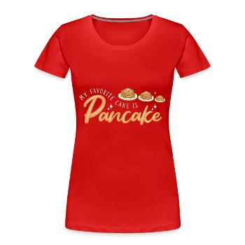 Crêpe - T-shirt bio Premium Femme - rouge - Devant - Mia (176cm)
