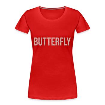 Butterfly Schmetterling 3D Marmor Textur - Frauen Premium Bio T-Shirt - Rot - Vorne - Mia (176cm)