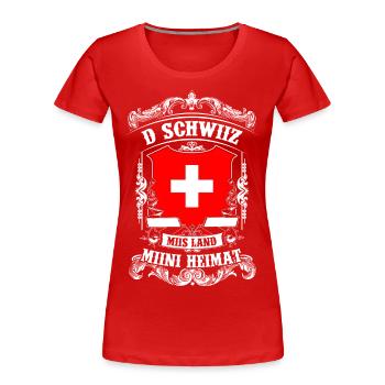 Schweiz Mein Land Meine Heimat Mundart Geschenk - Frauen Premium Bio T-Shirt - Rot - Vorne - Mia (176cm)