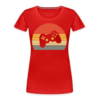 Controller Vintage Retro - Frauen Premium Bio T-Shirt - Rot - Vorne - Mia (176cm)