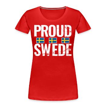 Fier Suédois Suède Vintage Drapeau Suédois - T-shirt bio Premium Femme - rouge - Devant - Mia (176cm)